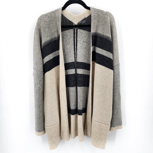 VINCE Variegated Wool & Cashmere Open Front Cardigan Pockets - Picture 4 of 8